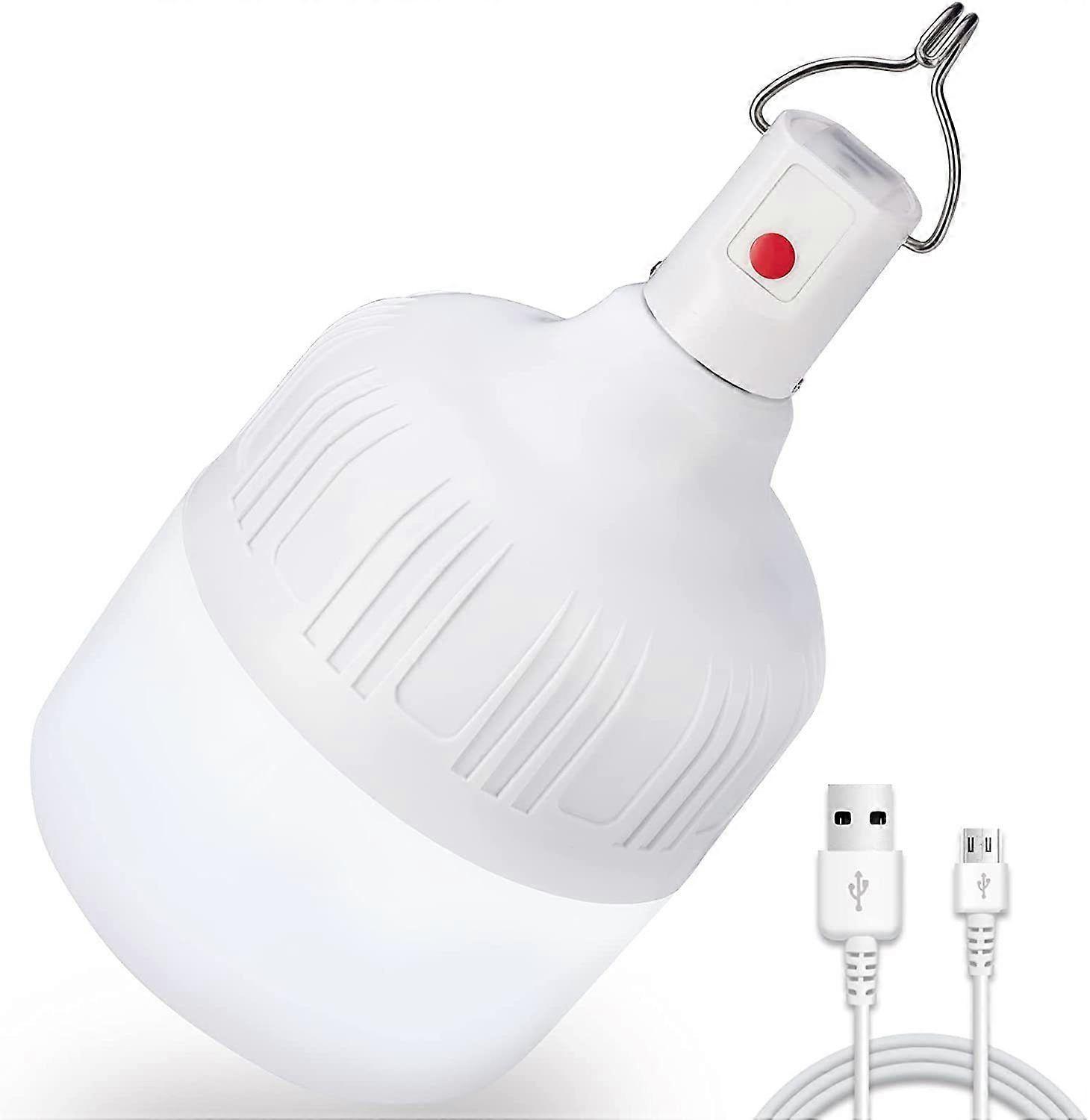 LED camping lamp rechargeable 60W 5000 lumen tent light with hook and USB cable, 5 levels dimmable battery operated rechargeable portable