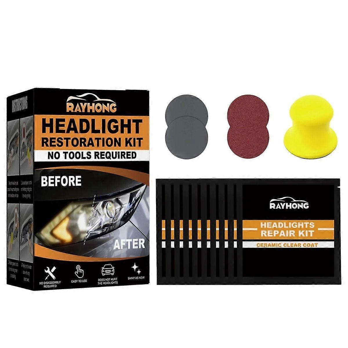 Ceramic Headlight Restoration Kit, Guaranteed to Last as Long as You Own Your Vehicle, 3 Easy Steps, No Power Tools Required