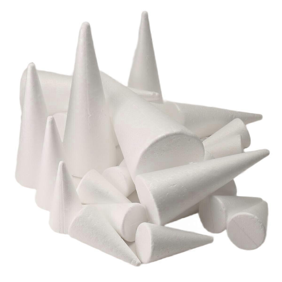 24Pcs Craft Foam Cones, for Christmas Tree, School, DIY Craft Project