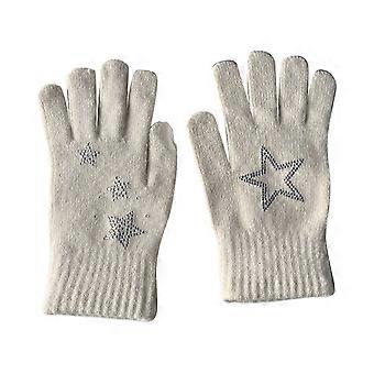 Y2K Full Finger Gloves with Blingbling Diamante Winter Outdoor Actvities Touching Screen Unisex Cold Weather  Gray