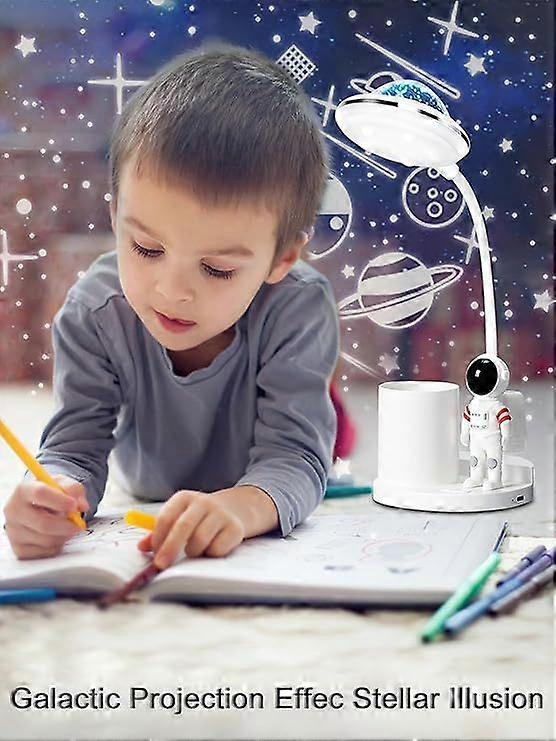 Accwork Desk Lamp with Starry Sky Projector, 2000 mAh Children's LED Table Lamp, Reading Lamp, Bedside Lamp, Wireless Children's Desk Lamp with Colour