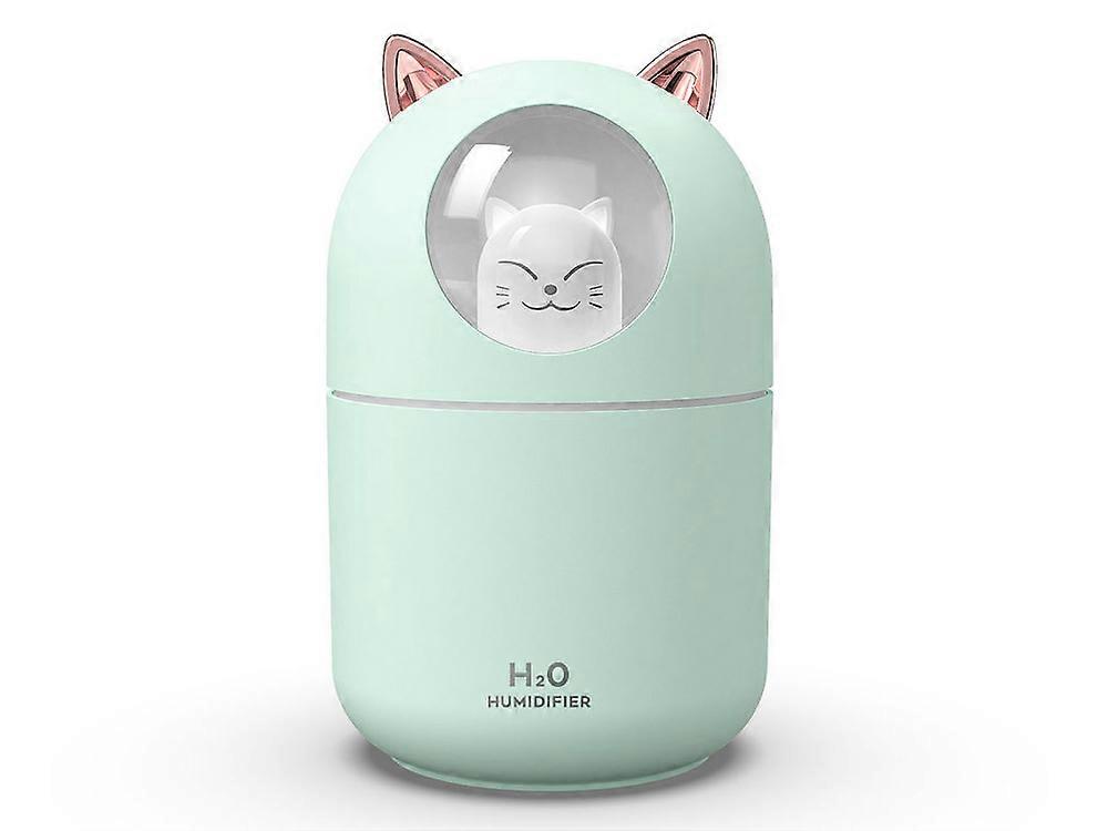 Humidificateur veilleuse enfant modèle H2O Cat, vert d'eau