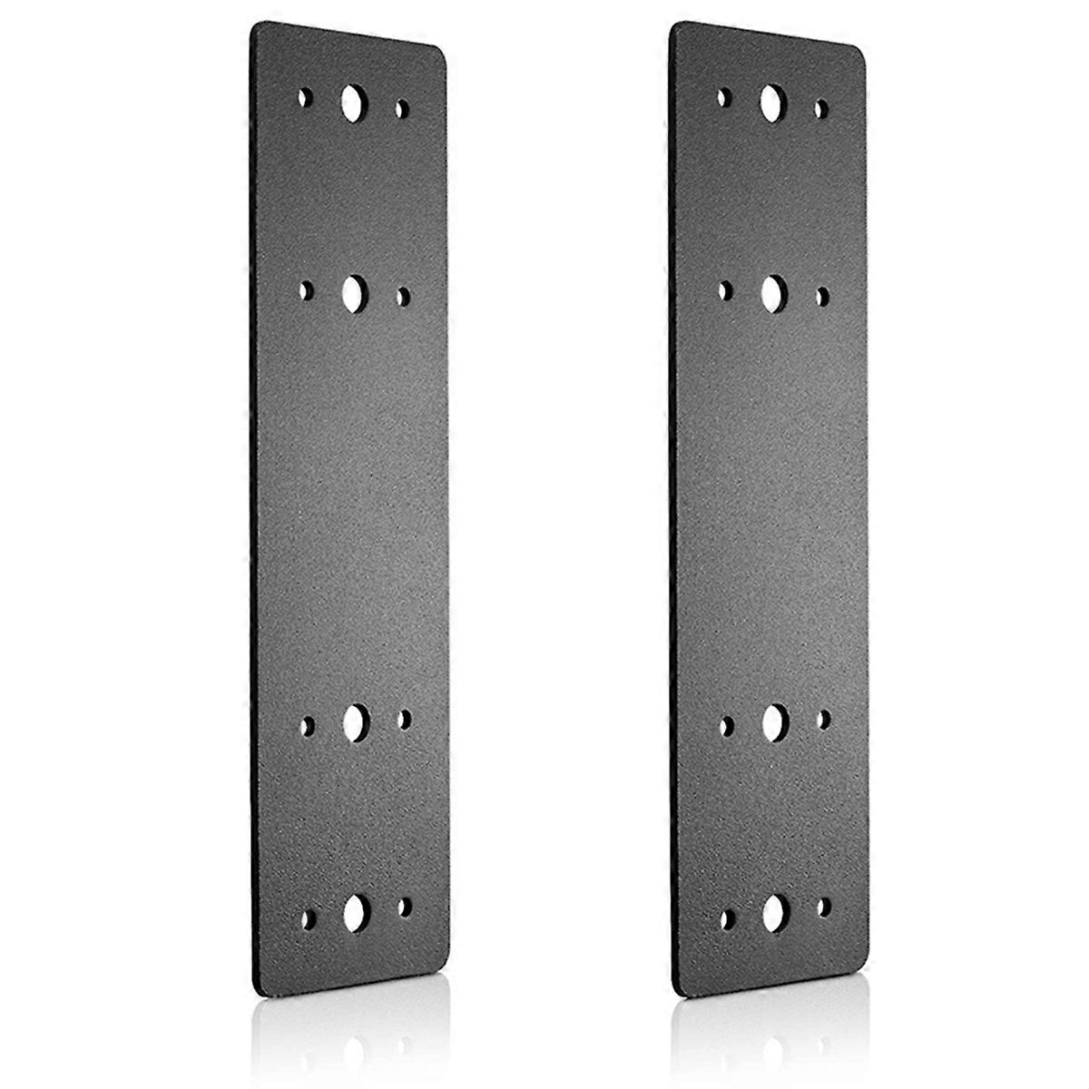 Post to Beam Connectors 2pcs,Straight Steel Flat Plate,Mending Plate I Shape Bracket,Black Powder Co