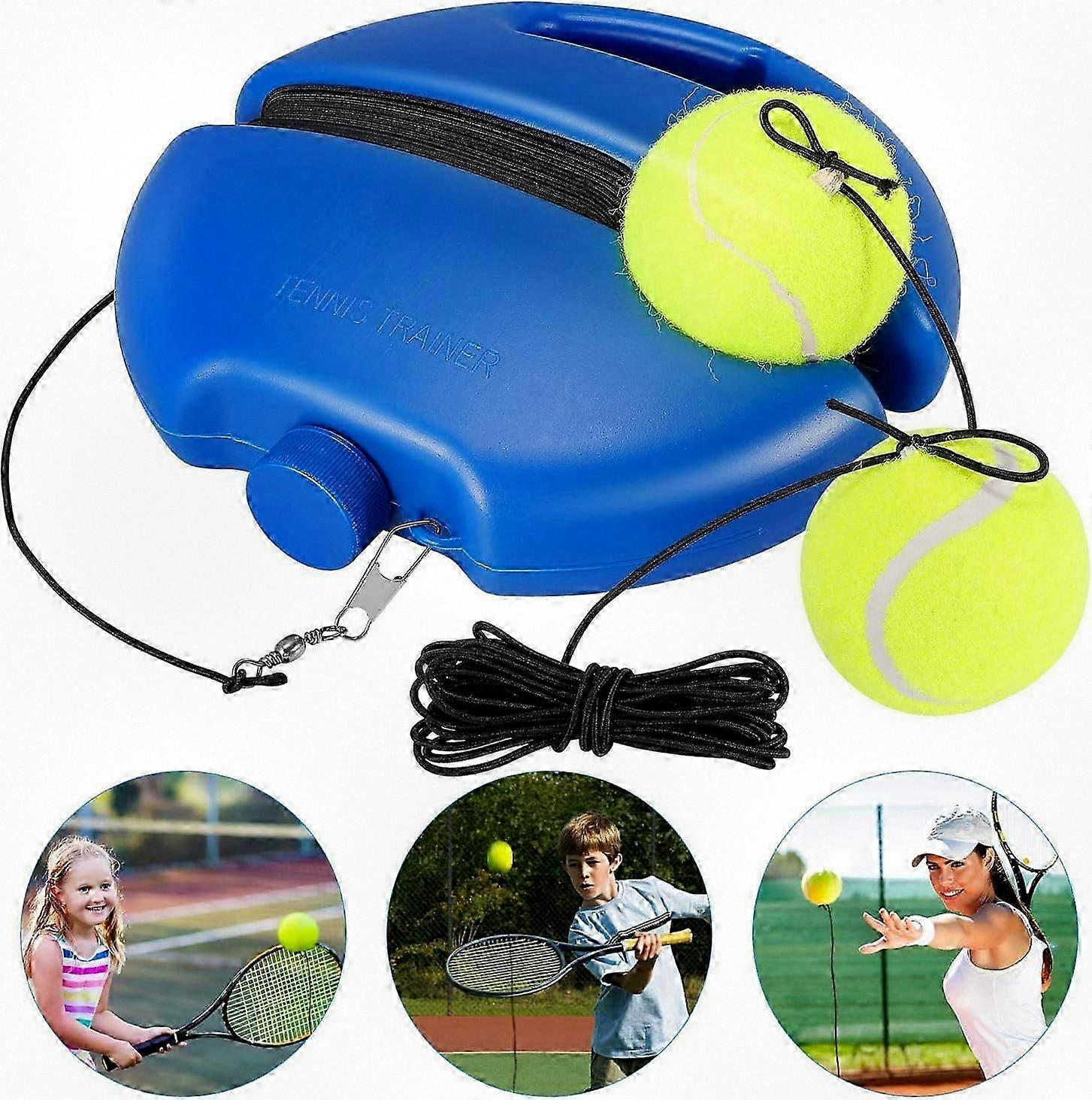 Tennis Practice Set, Solo Training Equipment Base with Cord and 3 Rebound Balls