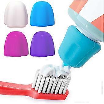 4 Pçs/set Tampas de Pasta de Dente Autovedantes Dispensador de Silicone Livre de Resíduos