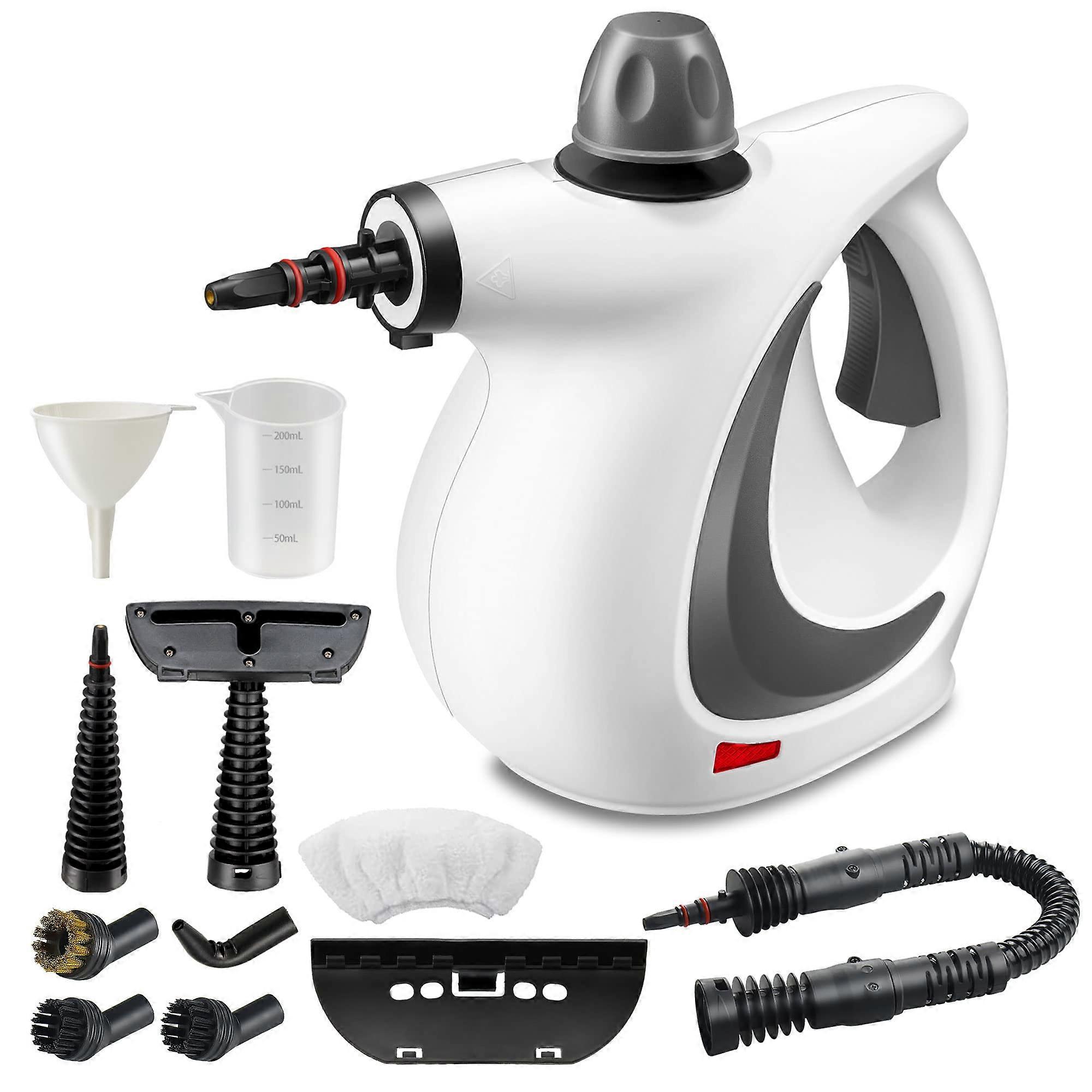 11-Piece Handheld Steam Cleaner for Stain Removal and Curta in Grey