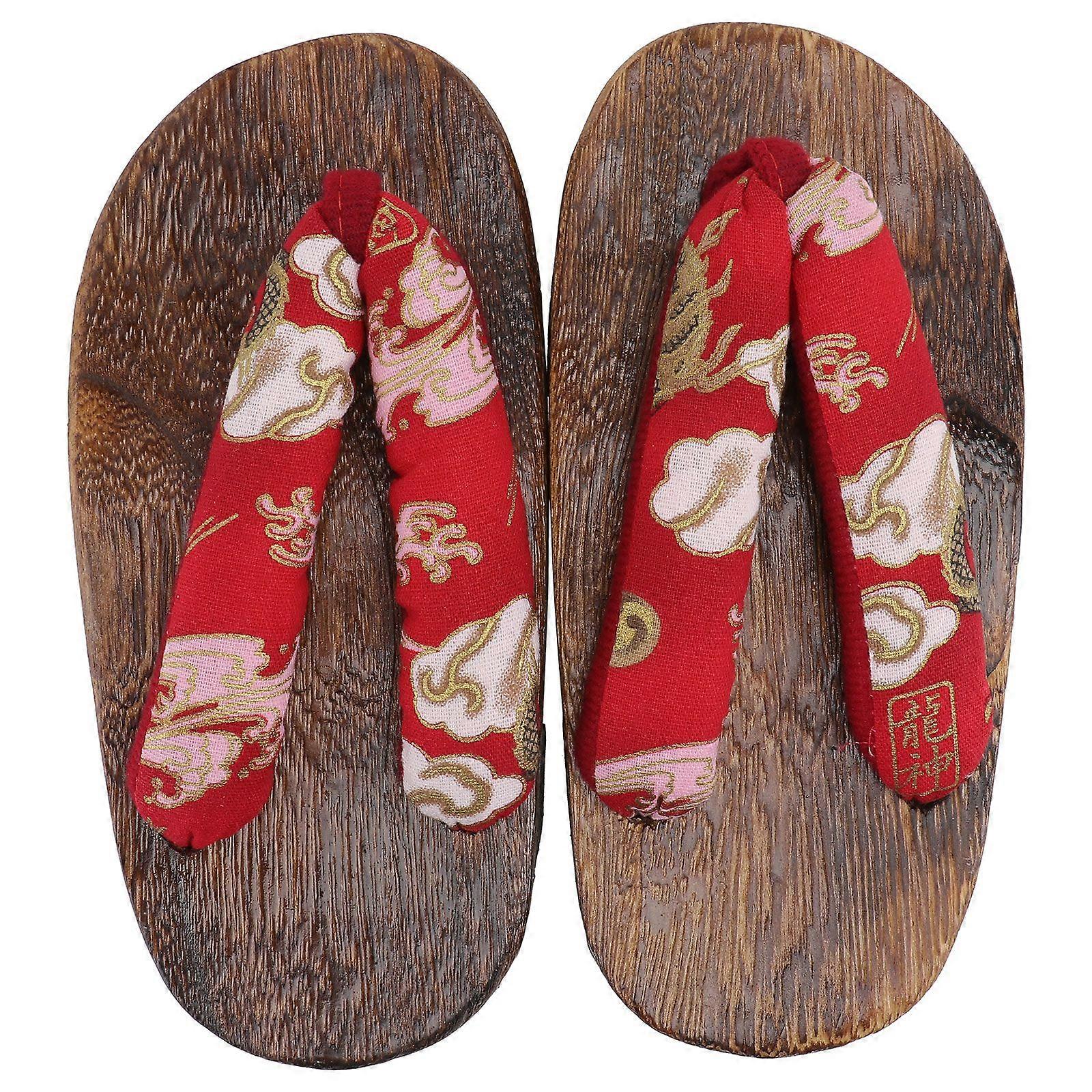 1 Pair Japanese Style Shoes Creative Clog Sandal Stylish Wooden Clog Slippers