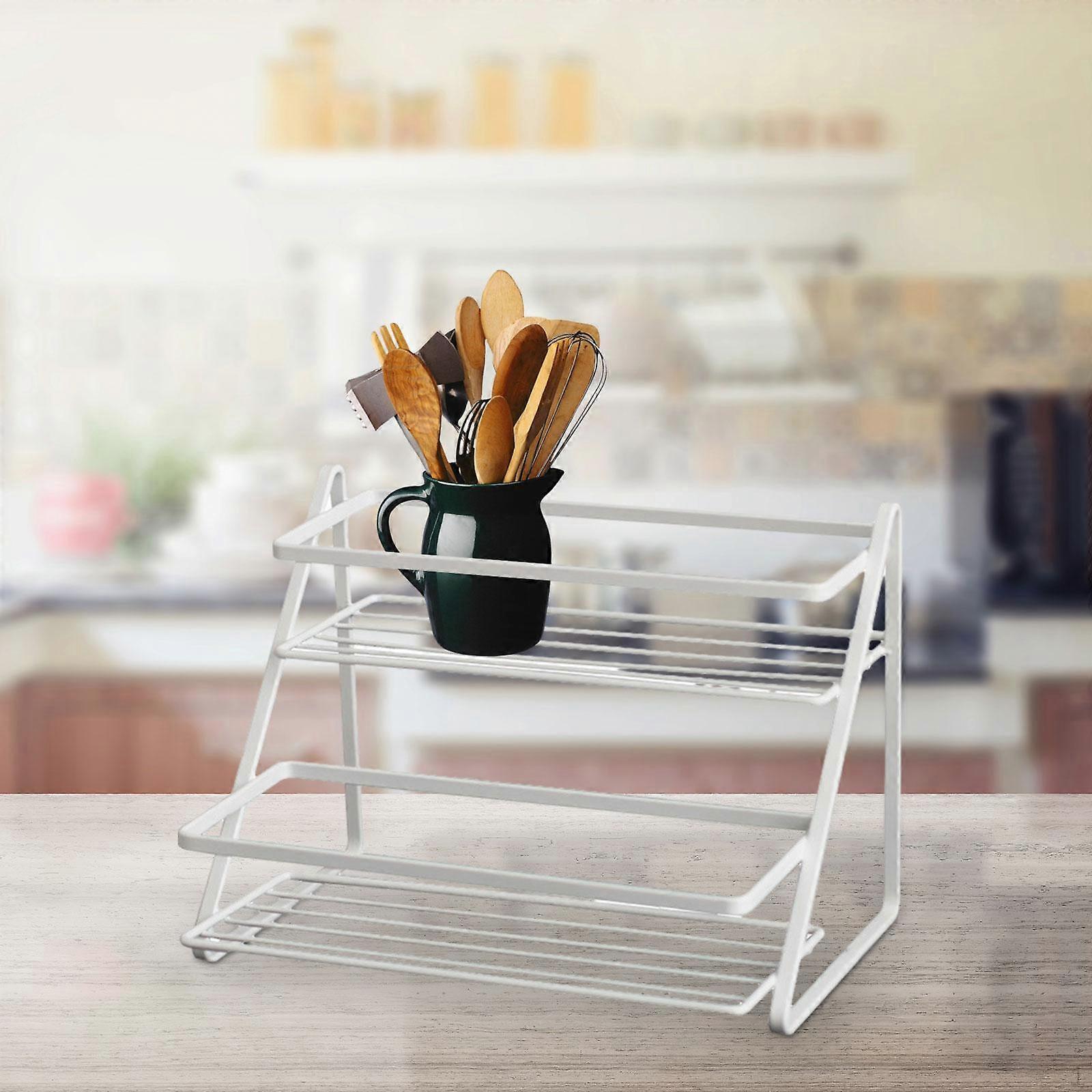 Level Spice Rack Bathroom Storage Solution Mug Stand Shelf Organizer