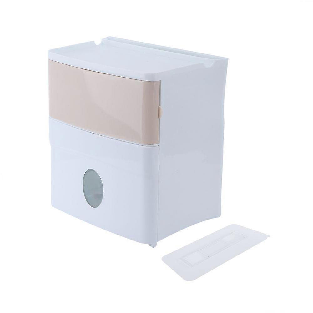 Double Layers Wall-mounted Self-adhesive Tissue Dispenser Holder Home
