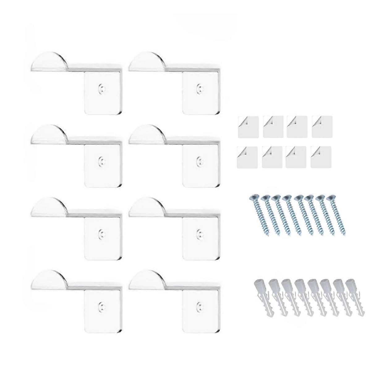 8pcs Adhesive Hat Rack Display Hooks Transparent