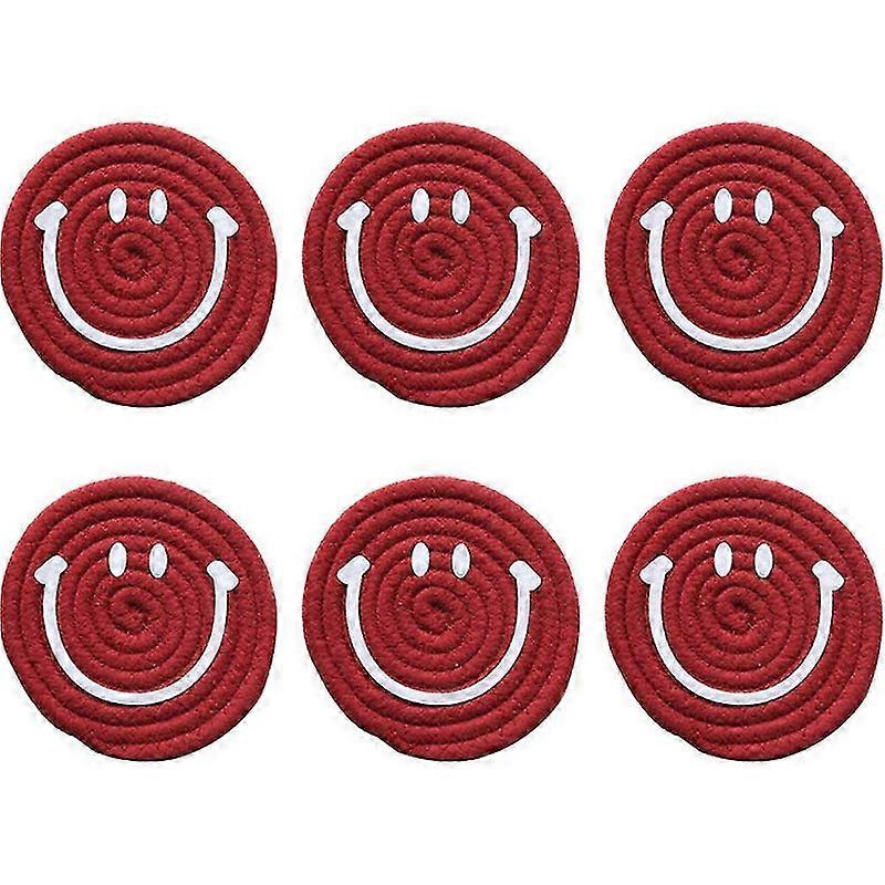 ホルダー付きドリンク用の面白いコースター、手作りの編みこみドリンクコースター -