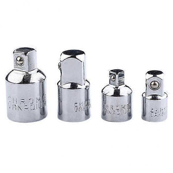 2-4pack 4pcs 1/4 3/8 1/2 Drive Socket Adapter Converter Reducer Silver