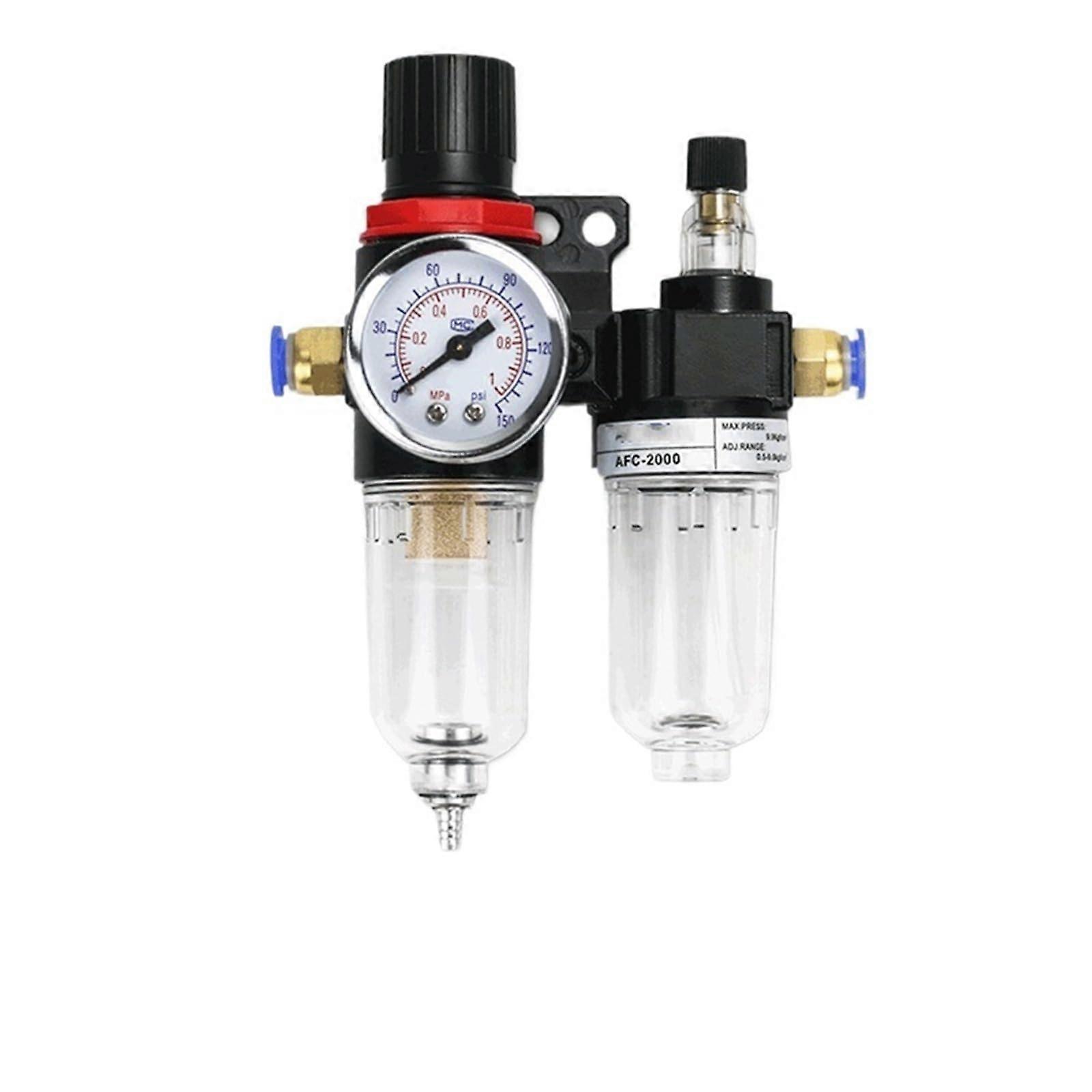 Oil Water Separator Filter Regulator Trap 1/4" Plastic Copper Air Core Compressor Pressure Reducing Valve AFC2000