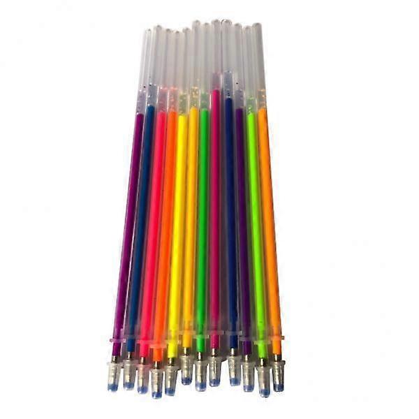 2x 0.8mm Colorful Glitter Pen Refills 12 Color Fluorescent