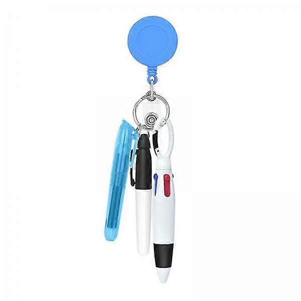 2x Holder with Retractable Shuttle Pen And Keychain for Nurses
