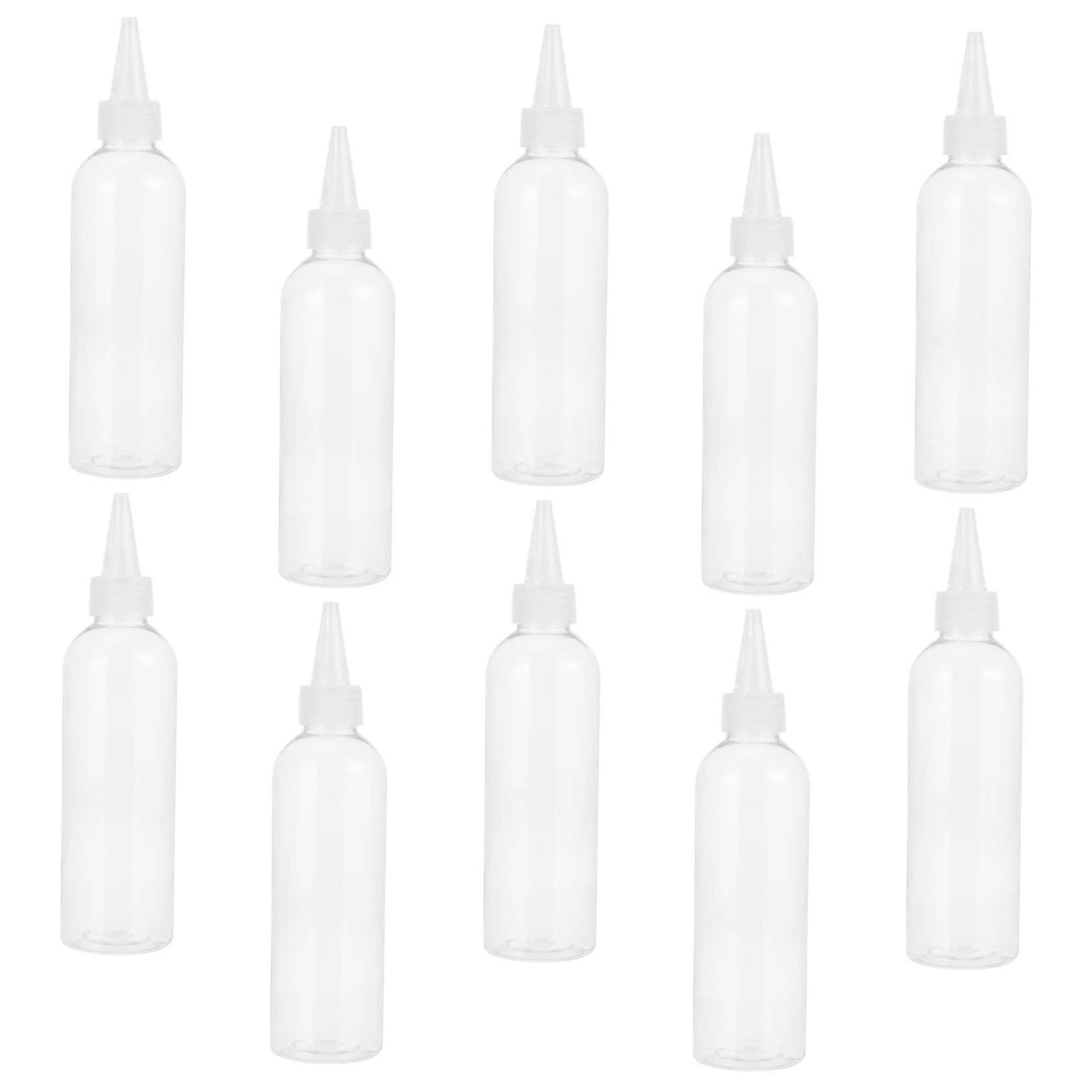 10Pcs Pointed Mouth Squeeze Bottles for Hairdressing Spa and DIY Crafts Versatile Applicator for Hair Perm Liquid Lotions and Arts