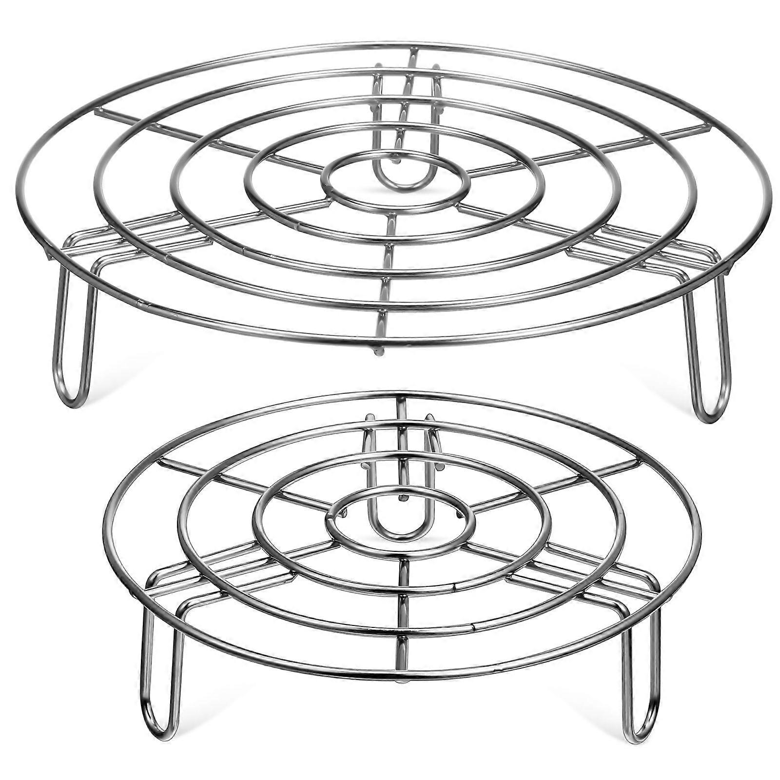 2 Pcs Steam Rack Round Cooling Rack Stainless Steel Steaming Rack Steam Tray Steamer Stand for Pot