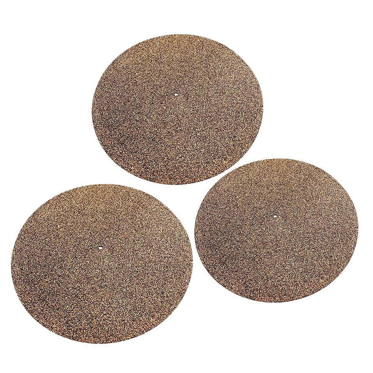 3Pcs Cork Turntable Mat Vinyl Record Player Slipmat Vibration Absorbing Cork Pad Compatibility for All Turntables Enhances Sound and