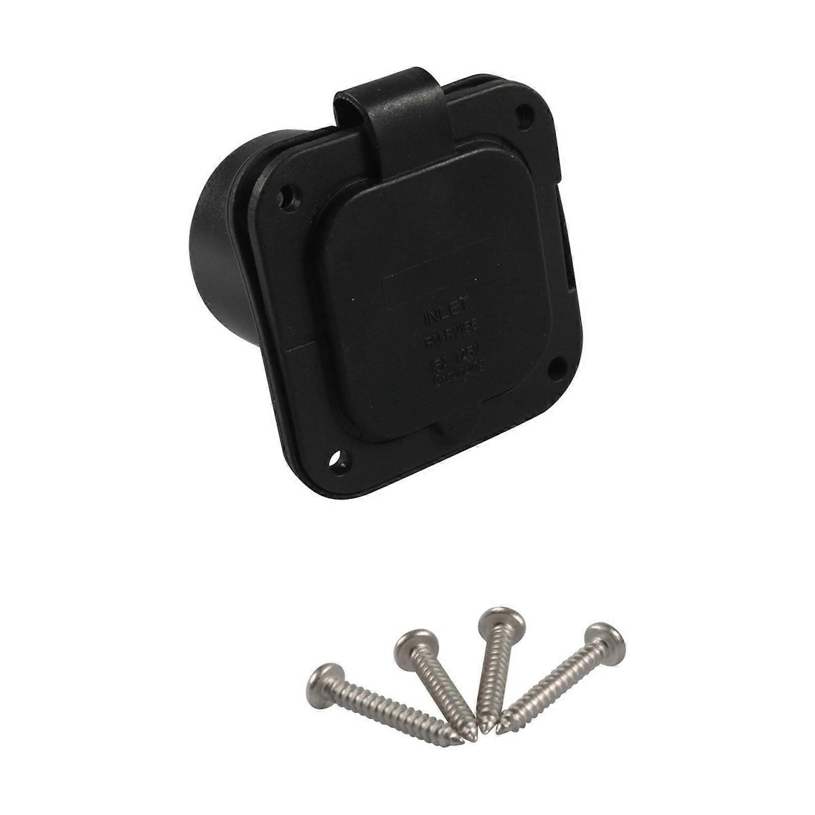 Upgraded Flush Mount Socket Waterproof Mains Inlet Socket 125V 15A Socket Easy Cable Removal for Motorhomes & Trailers