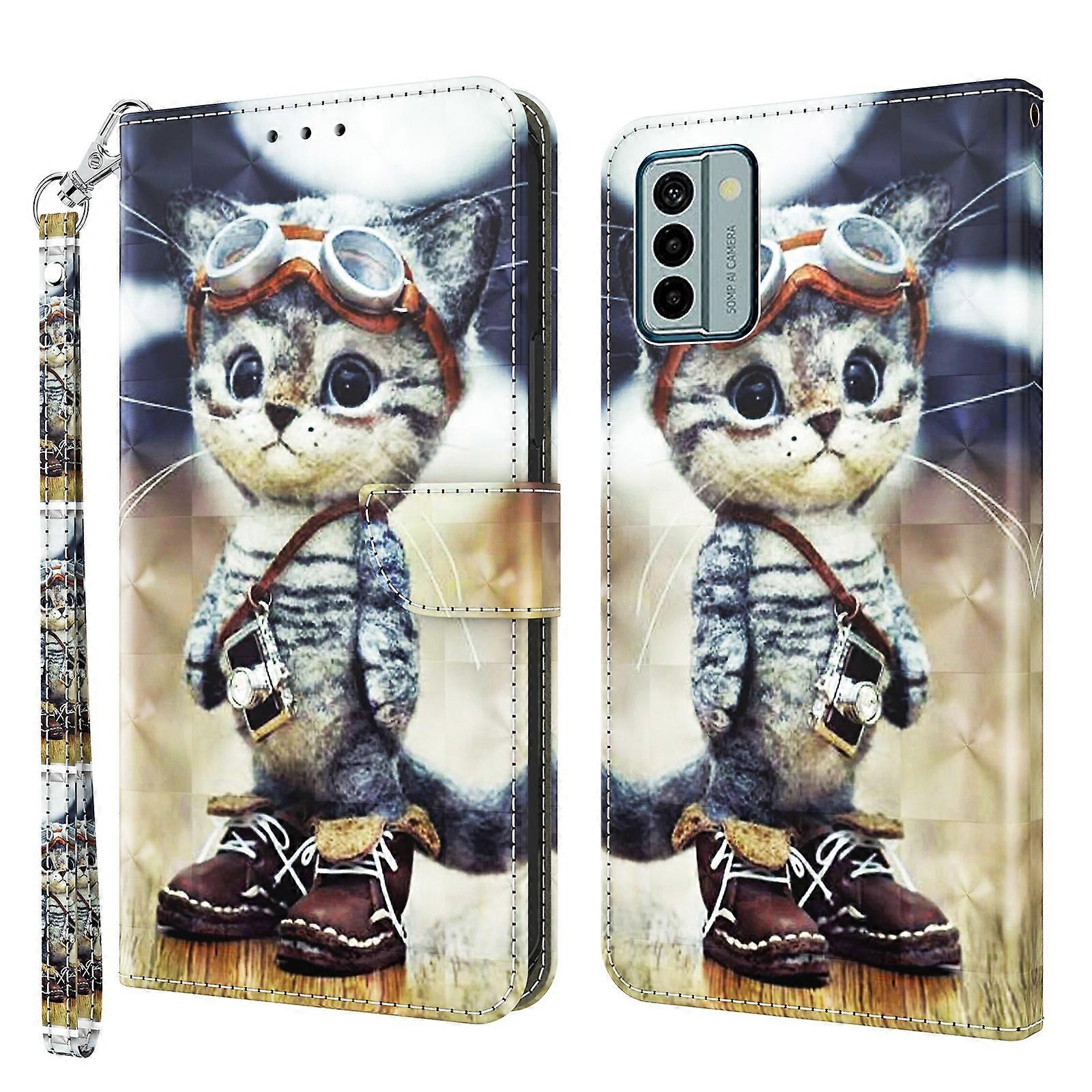 For Nokia G22 3D Painted Pattern Leather Phone Case