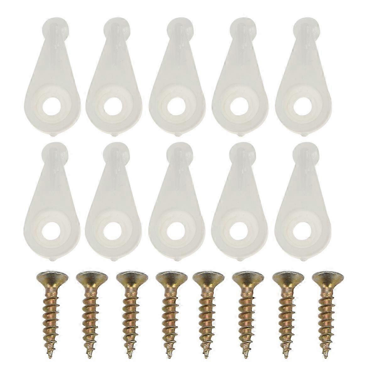 20Pcs Glass Door Clips Easily Installation Fixing Screws Cabinet Wardrobe Closet Handle Knob Hinge C