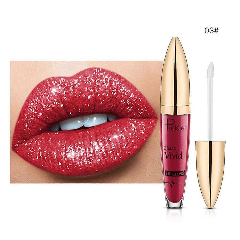 Long Lasting Diamond Lip Gloss 16Hr Moisturizing Non Sticky Matte To Pearlescent Finish With Chamomile Extract