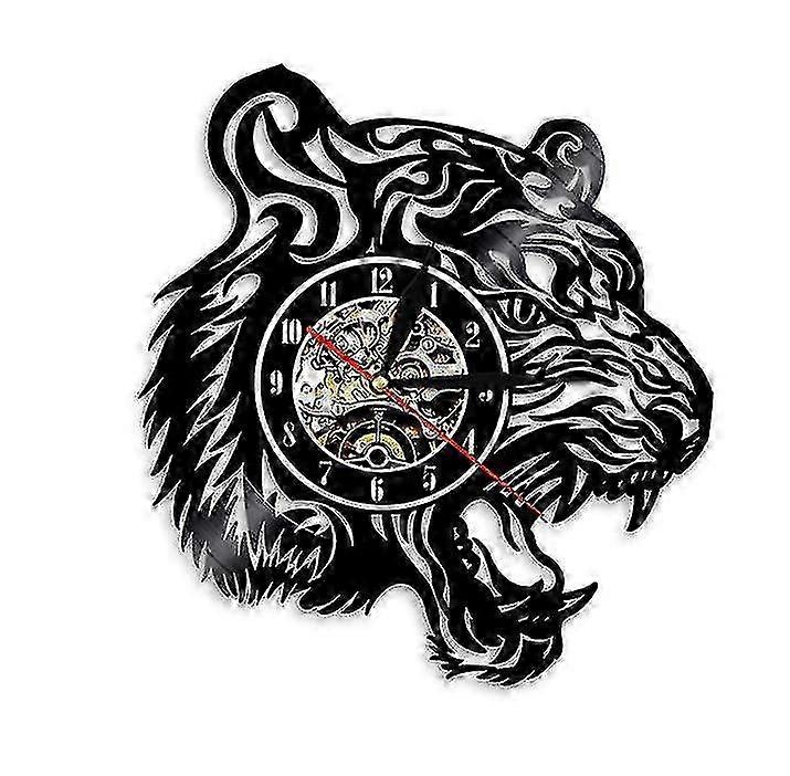 タイガービニールレコード壁掛け時計 - レトロな家の装飾時計