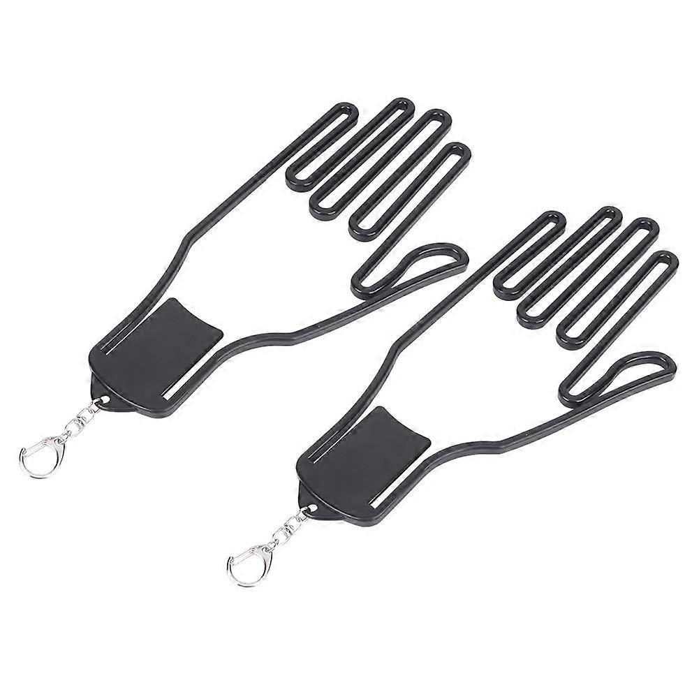 Golf Glove Stretcher Rack Hanger Tool, 2 Pack Plastic Support Frame Bracket, Compatible with Standard Golf Gloves, Black