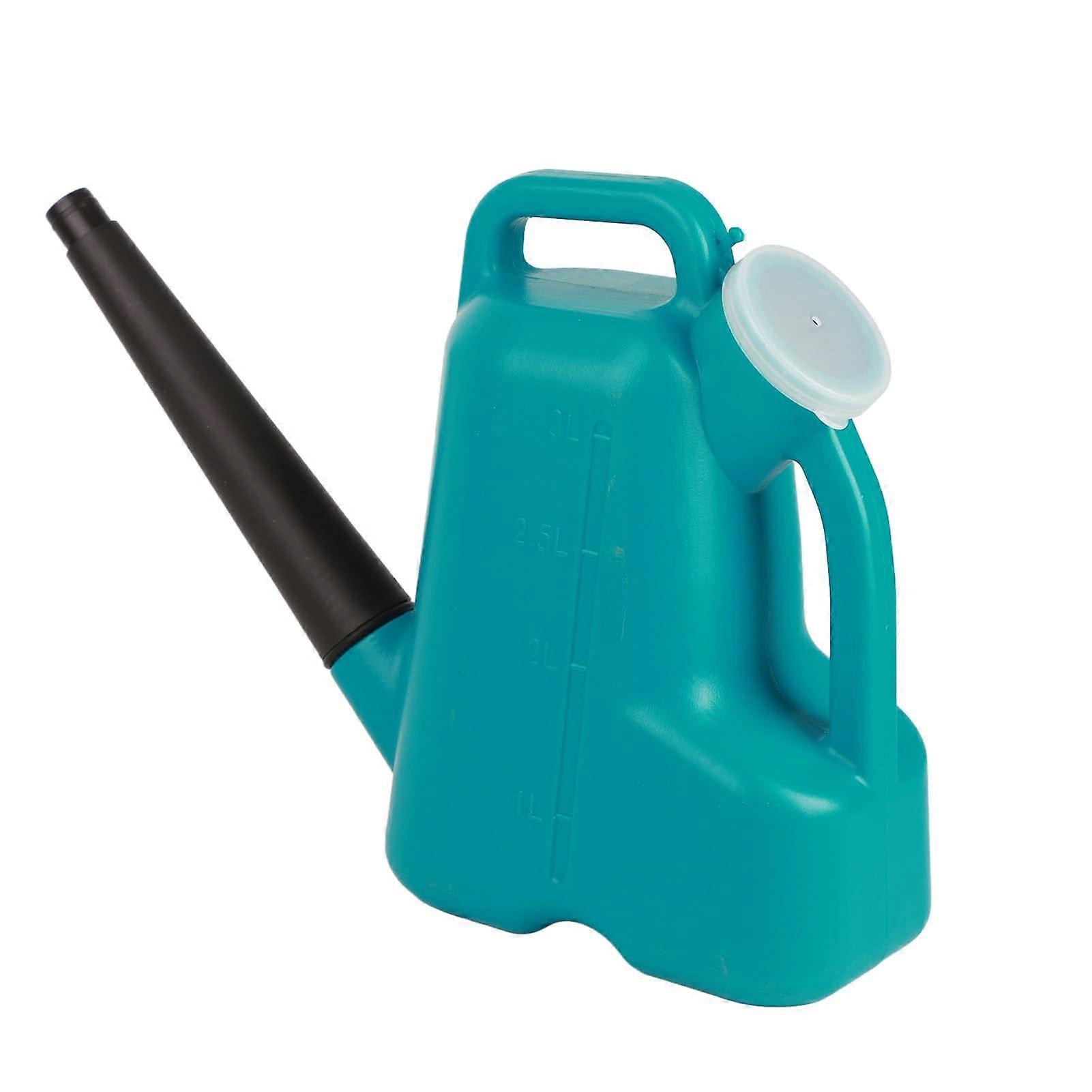 Watering Can for Outdoor Plants, 3L, Long Spout, Lid, Good Seal, Blue