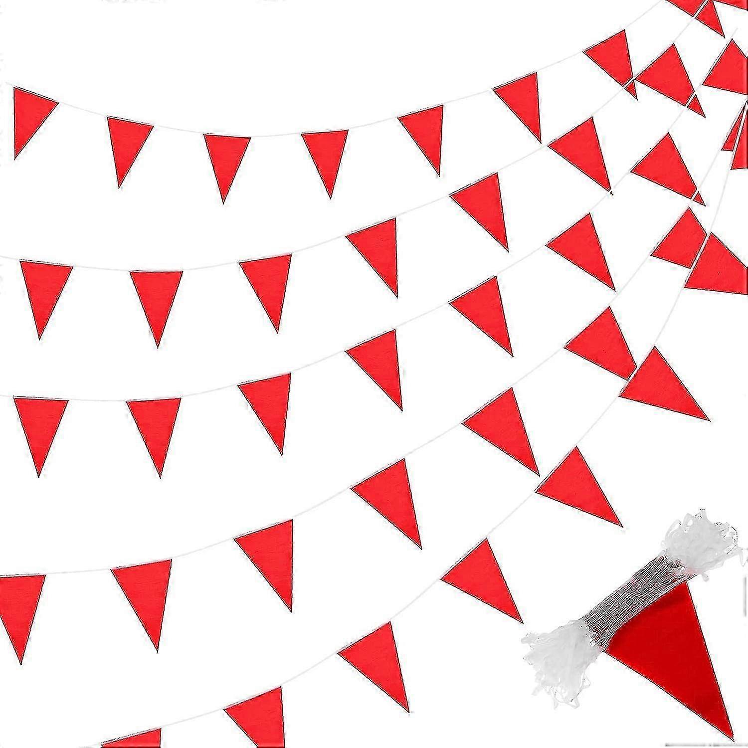 200 Feet Solid Pennant Banners Flags String Triangle Hanging Diy Bunting Flags 26s