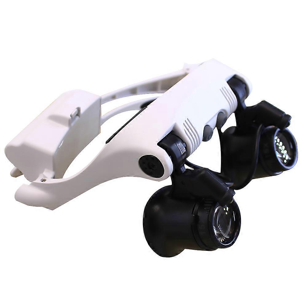 Optical Magnifying Glasses with LED Light for Appraisal 1Pcs White