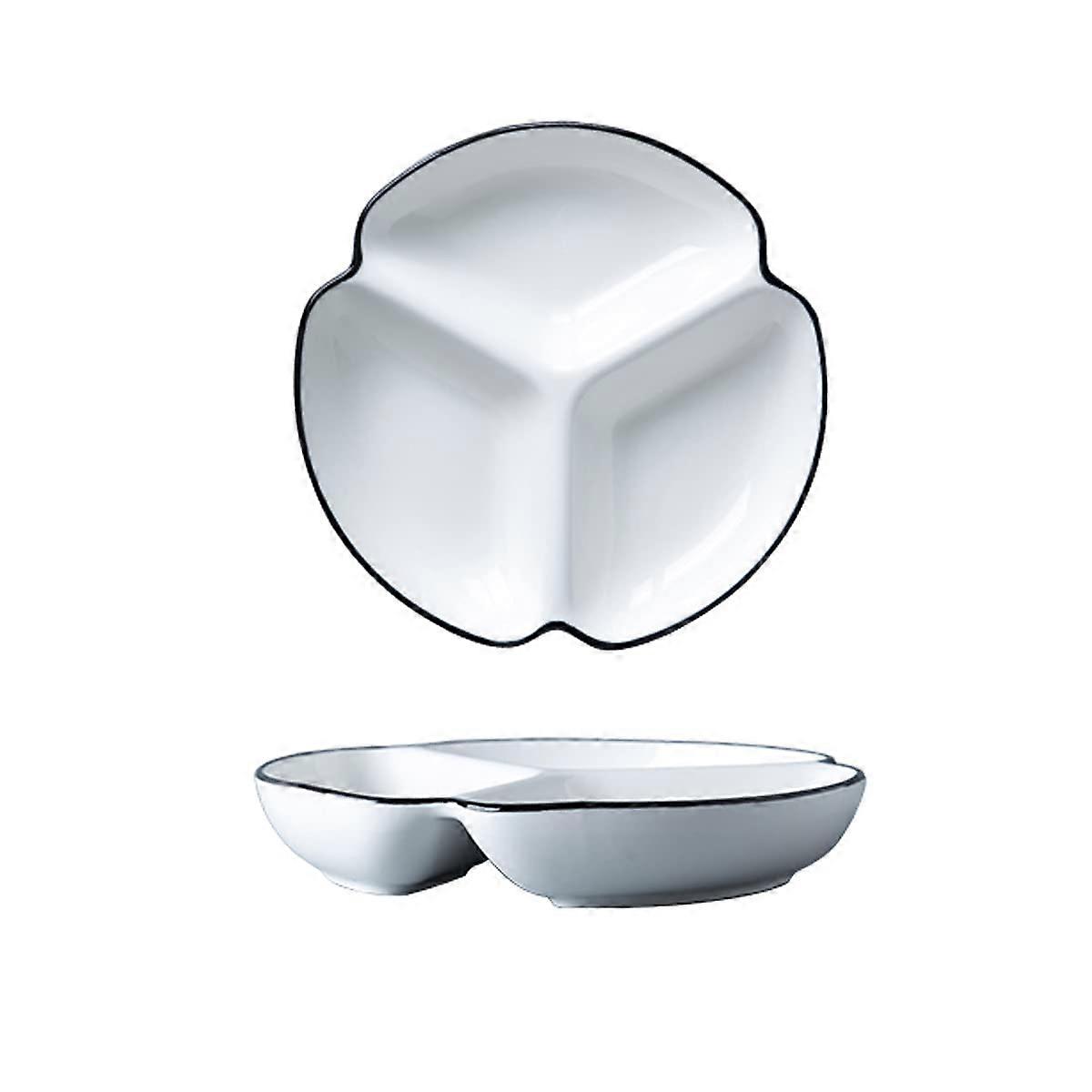 Split Porcelain Dinner Plate, Portion Control Plate, Set of 2.8 inches.
