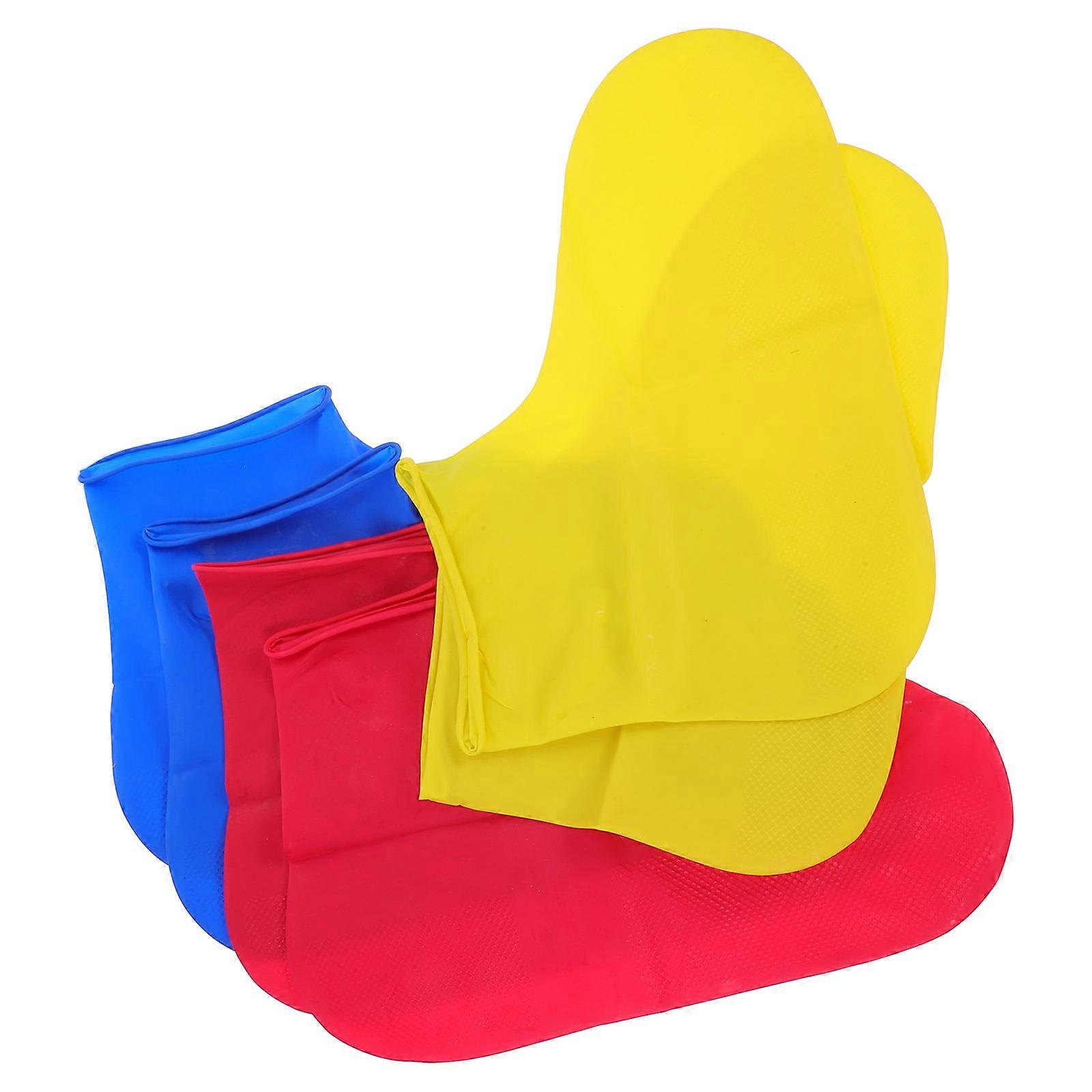 Rain Proof Shoe Cover Anti-Slip Dust Protection Mud Protection Wearproof Assorted Color 28.00X16.00X0.20CM 3Pairs