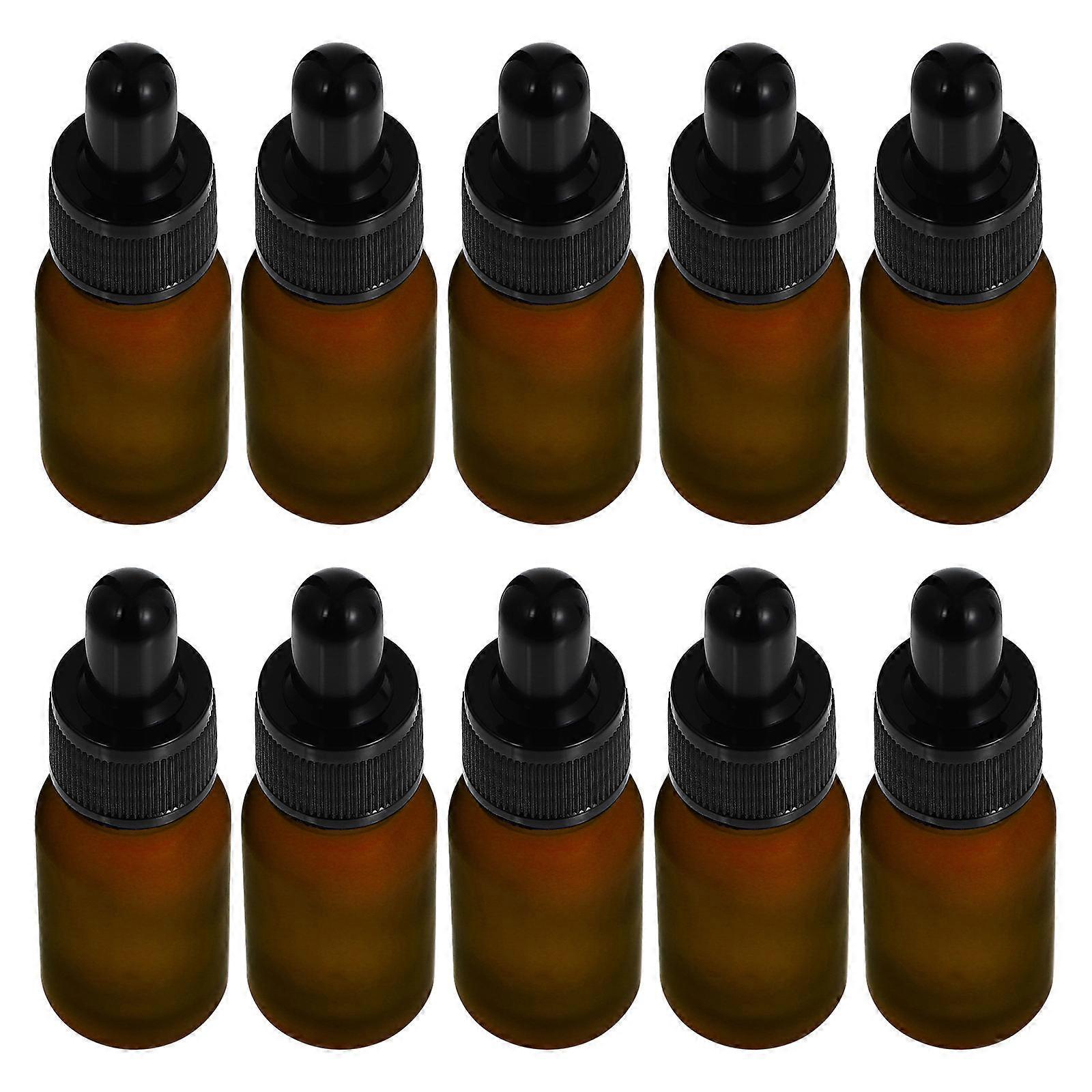 10Pcs Frosted Glass Bottles with Essential Oil Droppers for Travel Liquid Dispensing