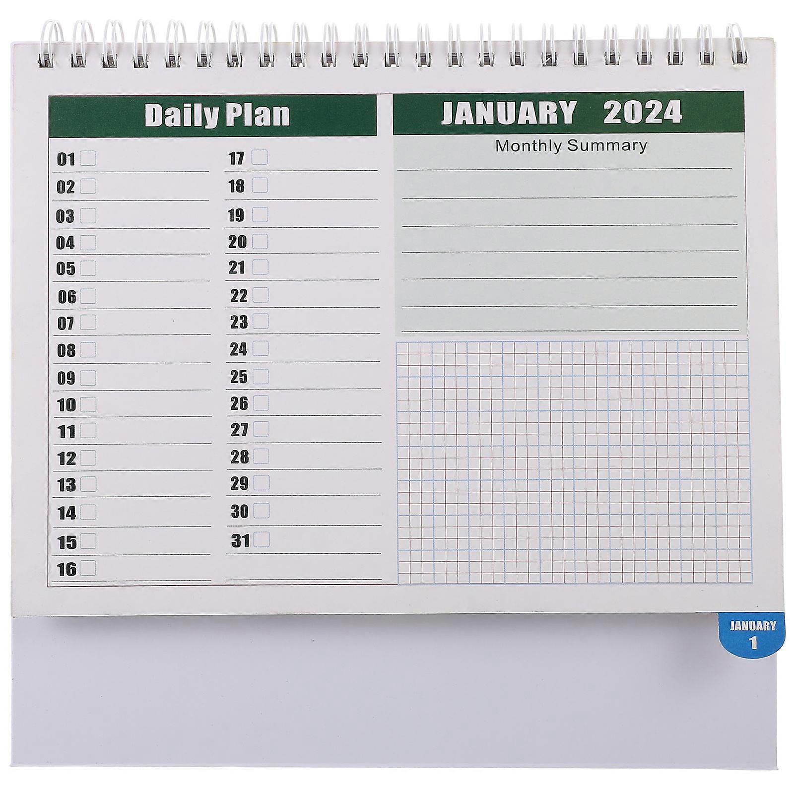 Decorative Desk Calendar Paper Freestanding Desk Calendar Stable Standing Home Decoration 1Set