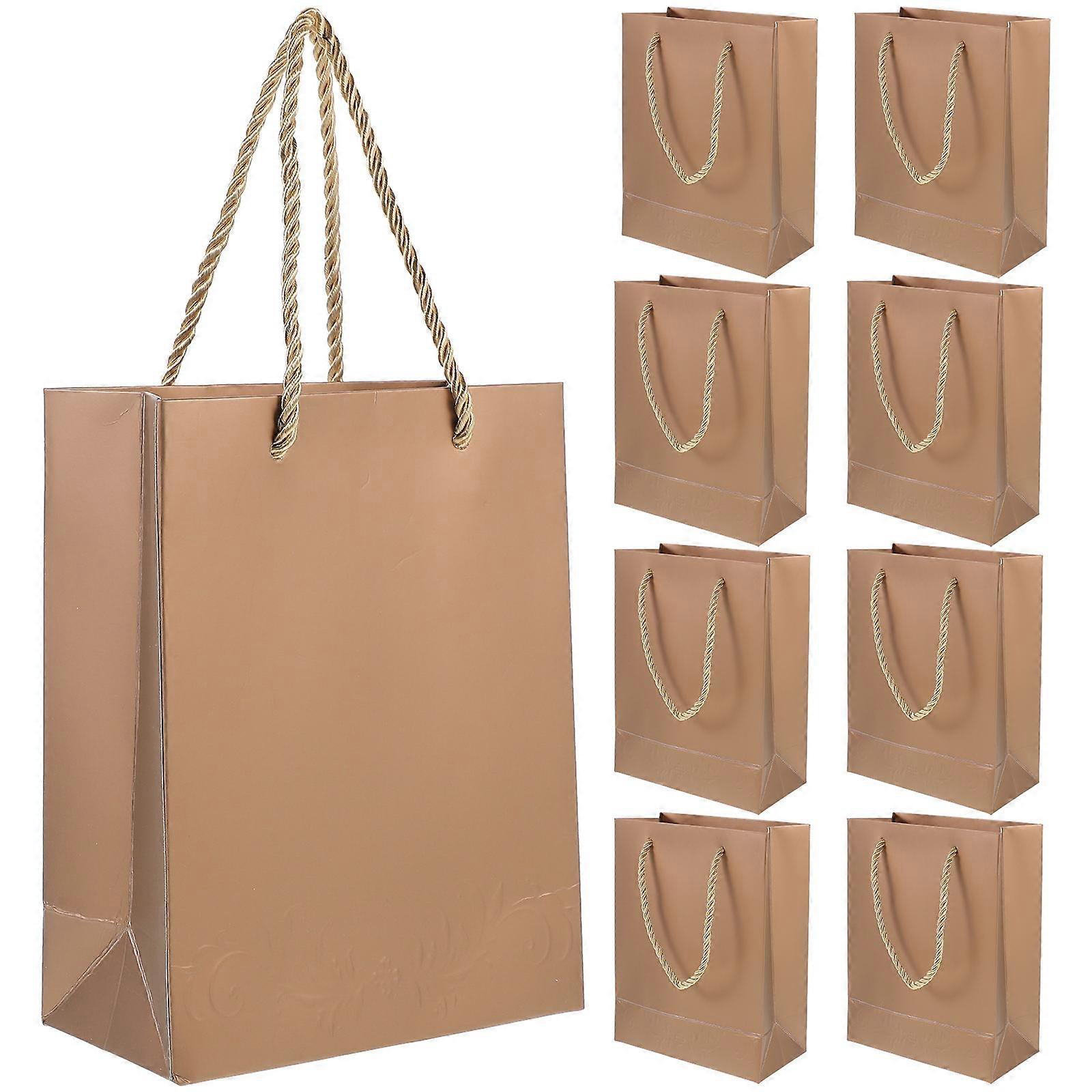 Festival Présente Sacs Sac d’emballage en papier Poignée rectangulaire Design Amis Anniversaire 18.00X14.00X7.00CM 10Pcs