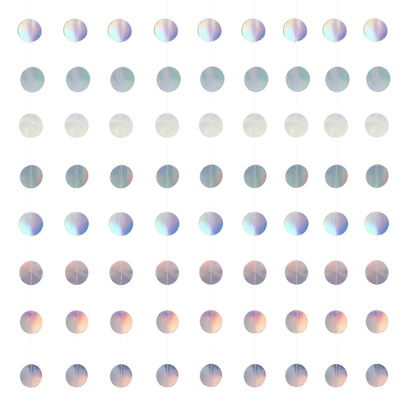 Decorative Iridescent Dot Streamers Circle Dots Party Enhancement Birthday Party Hanging Decorations 4m Multi 5Pcs