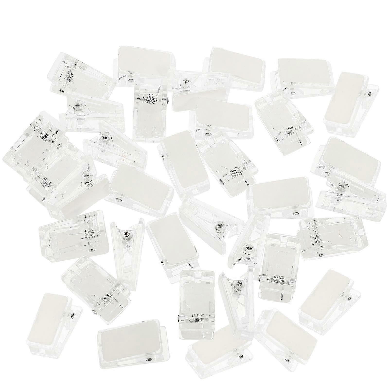 30Pcs Transparent Spring Clips Clear Self-Adhesive Wall Clips Small Sticky Spring Photo Clips