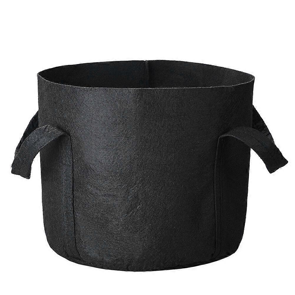 Felt Planting Bag Vegetable Growing Containers Thickened Breathable Storage Container 5Pcs for Outdoor Gardening Black