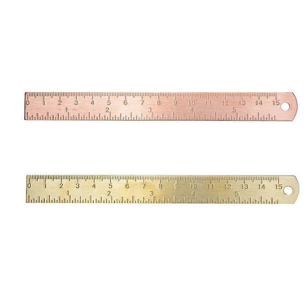 Multifunctional Drawing Ruler Metal Scale Ruler for Home School Office Use 2Pcs