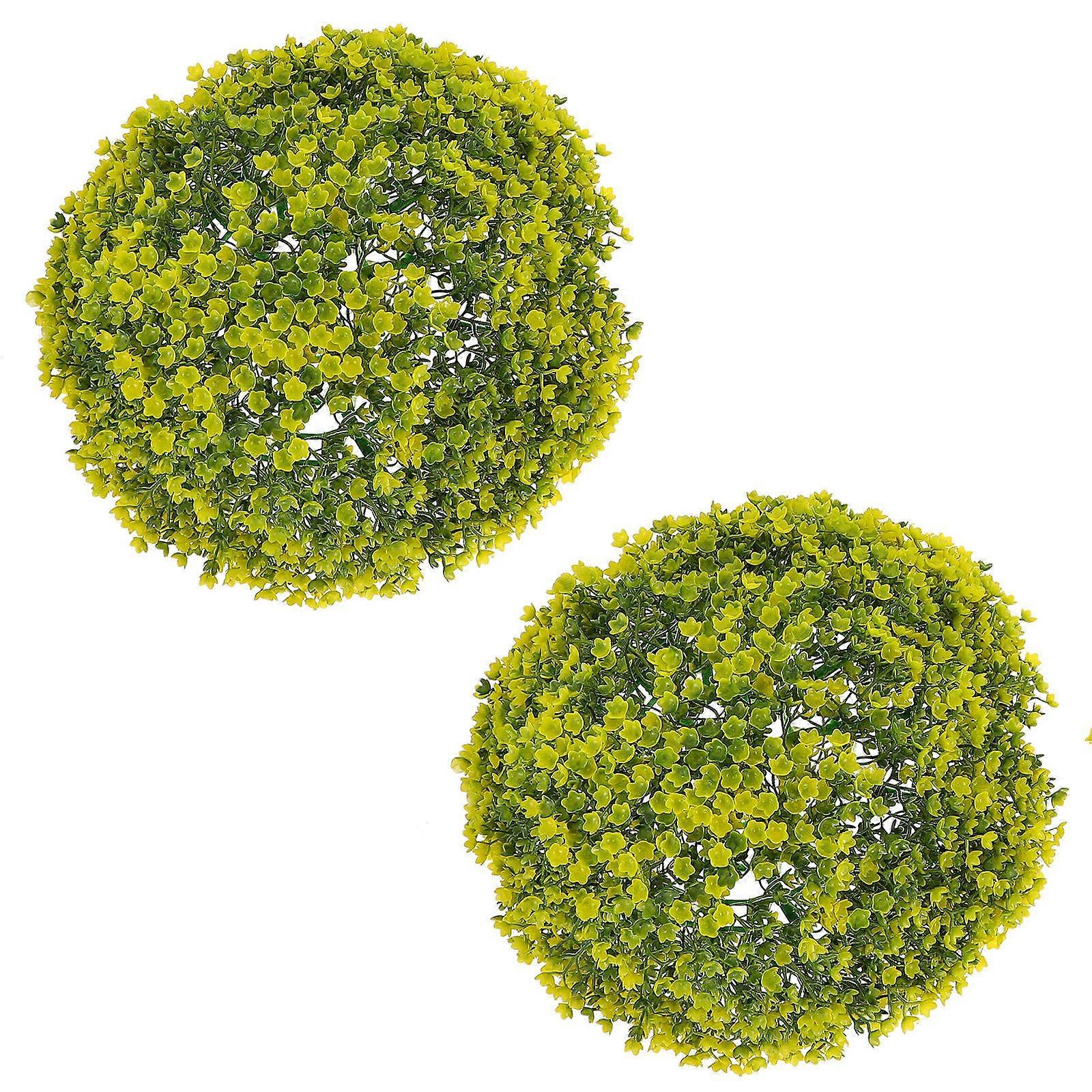 Masteelf 1pc Plant Ball Decor with Artificial Grass Ball and Artificial Green Leaf Decorative Ball