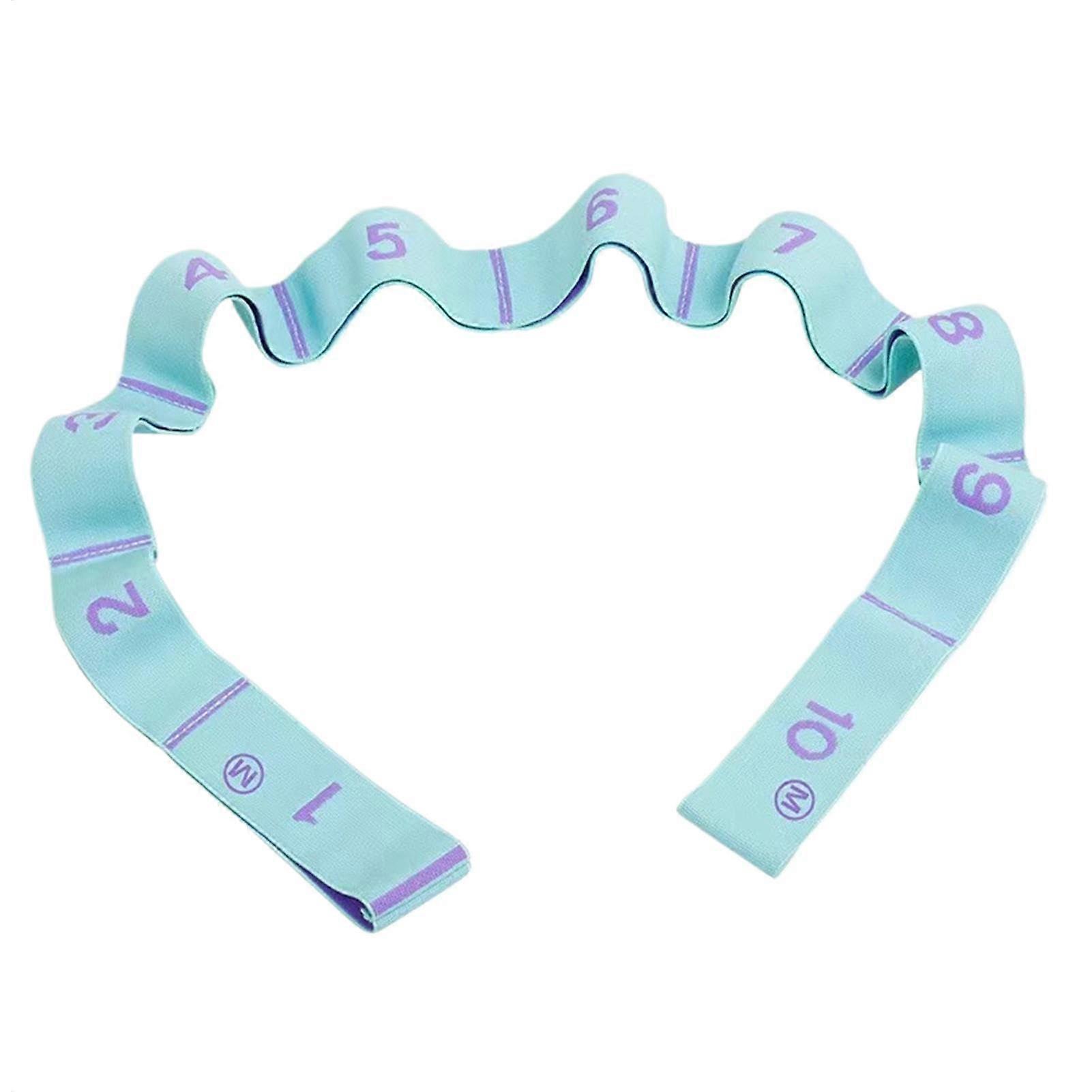 Stretch Band for Exercises - Elastic Fitness Stretch Strap with 10 Loops for Pilates, Yoga, Flexibility, Home Gym, Blue