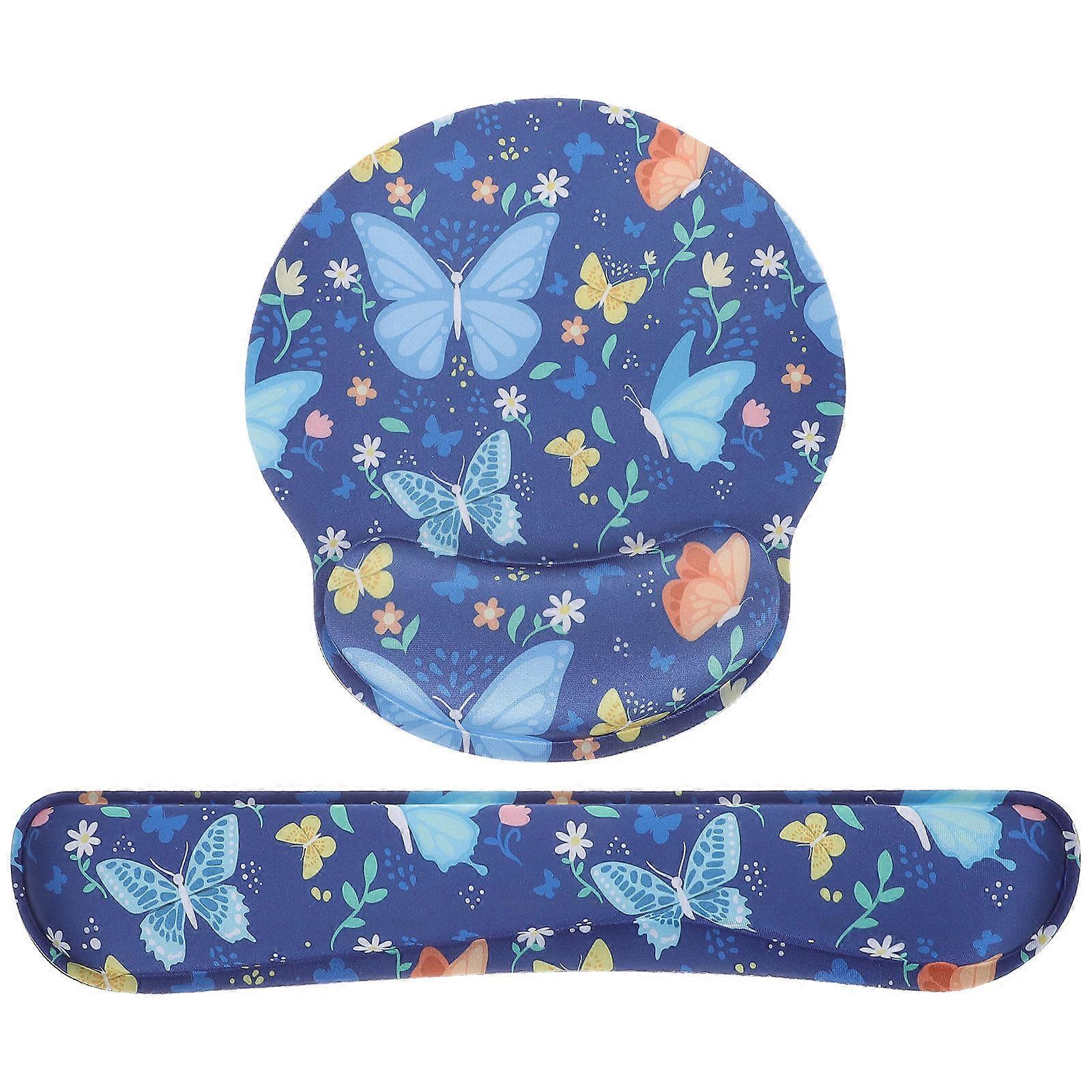 Office Mouse Pad With Wrist Rest For Students In Blue Color And Three Dimensional Style 1Set