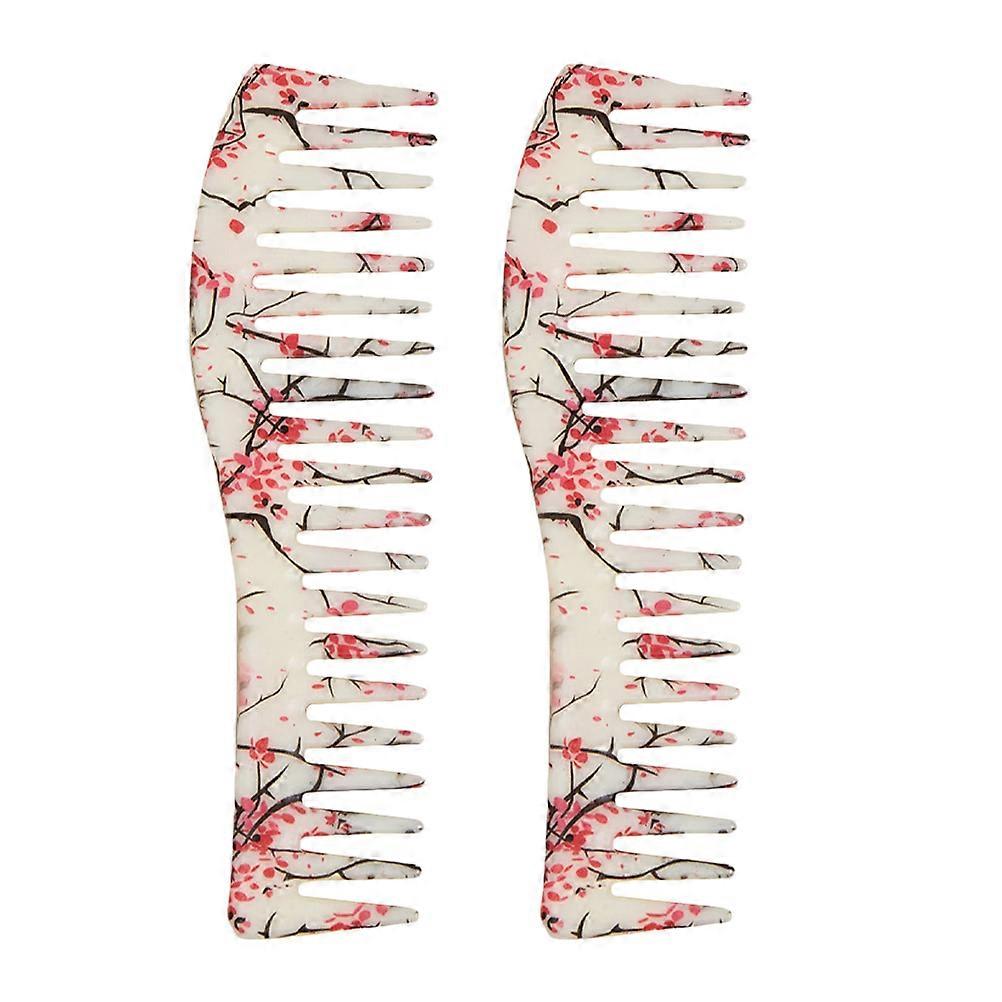 Static Wide Tooth Hair Combs (2pcs) – Detangling & Styling Tool for Men, Safe Material, Scalp Friendly, Portable Design for Daily Use