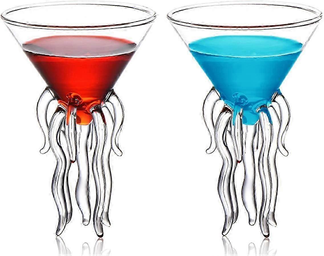 タコカクテルグラス |透明マティーニグラス |クリエイティブクラゲグラス |キッチン、バー、パーティー、結婚式(カップル)