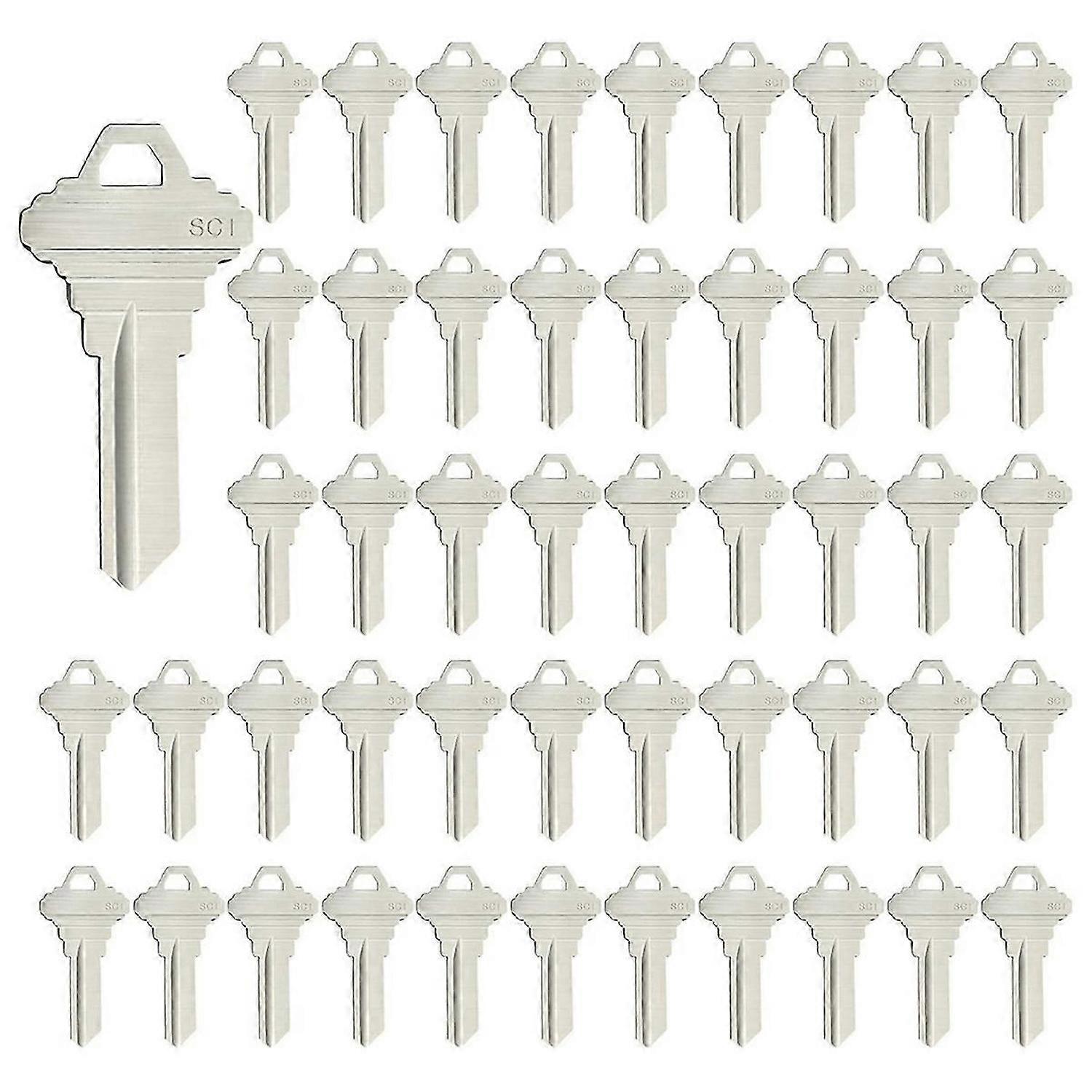 Blank Keys SC1 Key Blanks Pack of 100Pcs Blank Key House Office Brass Key Blank, Silver