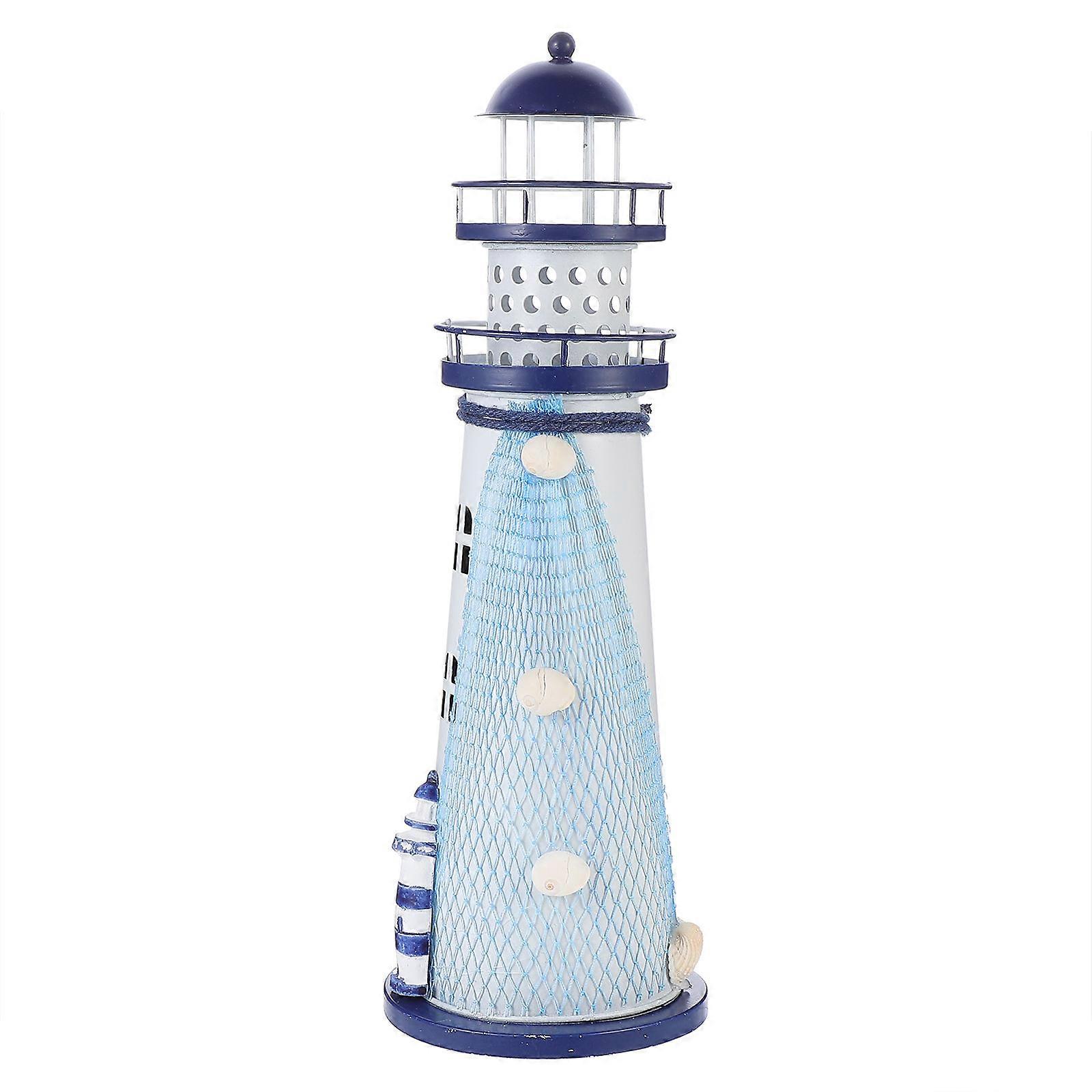 Vivid Lighthouse Shaped LED Night Lamp Decorative Iron Desktop Home Chic Battery Powered Durable Practical Lighting for Friends