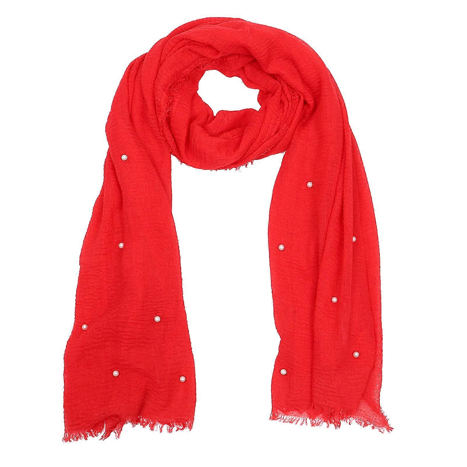 Stylish Shawl Cotton Women Rectangular Red 190X100X0.2CM Fashion Accessory 1Set