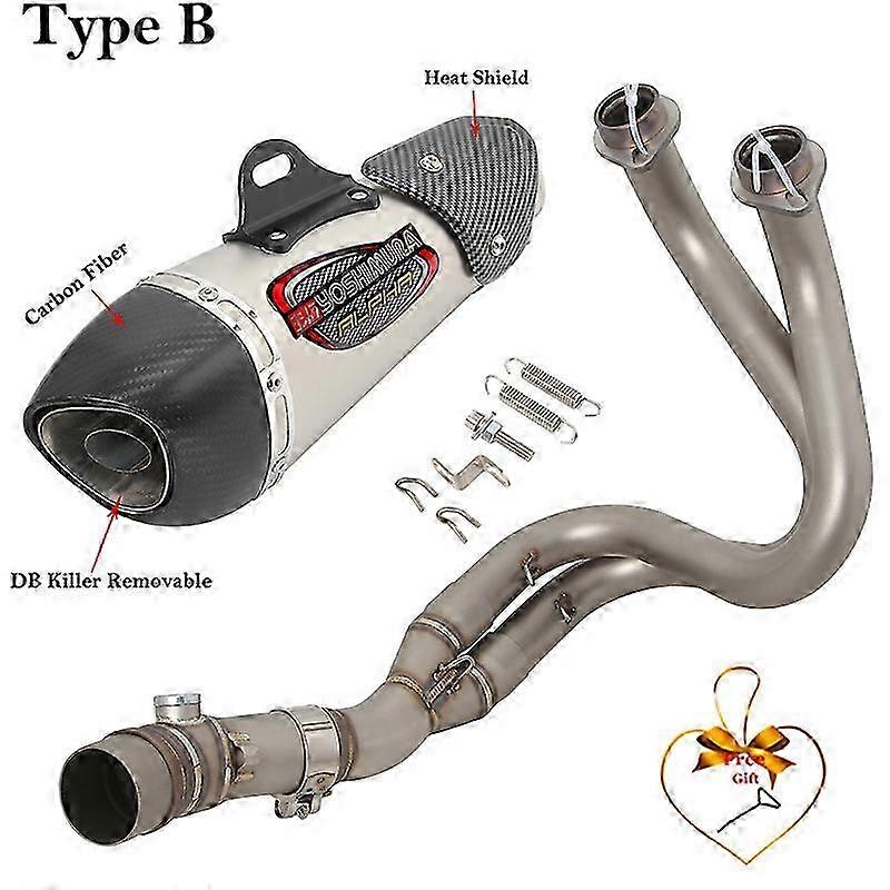 Complete Exhaust System Suitable for Certain Brand Motorcycles, DB Killer Silencer, Front Mid Link Pipe for Kawasaki ER6N, ER6F, Versys 650,