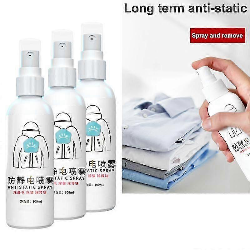 3x πολυλειτουργικό αντιστατικό σπρέι 100ml στατικό στατικό σπρέι φροντίδας ρούχων δολοφόνων στατικό σπρέι